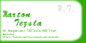 marton tezsla business card